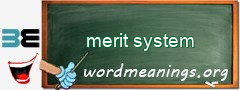 WordMeaning blackboard for merit system
